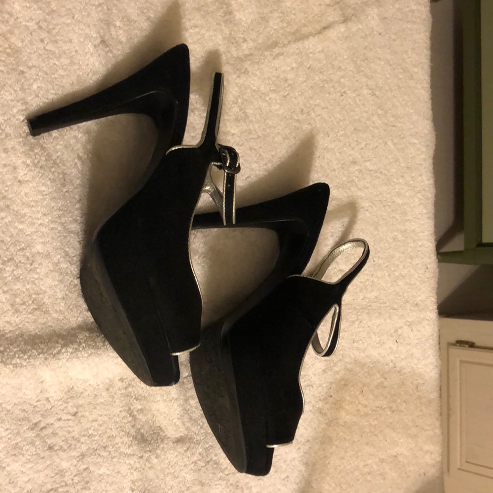 Black & silver heels
